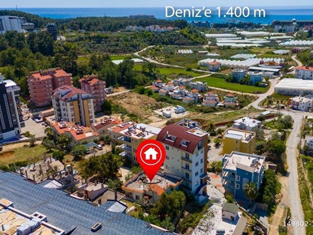 ALANYA AVSALLAR MAH. 400 M2 SATILIK MÜSTAKİL EV DENİZE 1.400 M