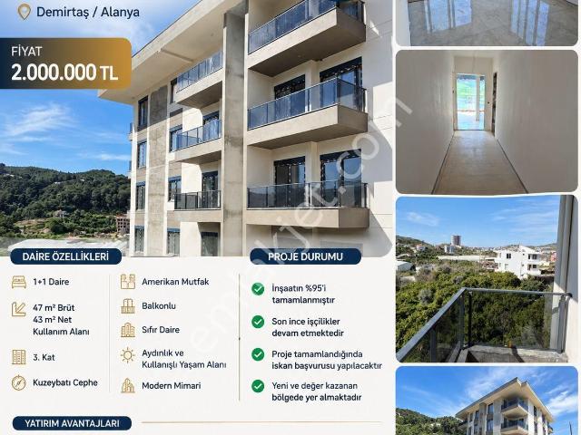 Alanya Demirtaş’ta Satılık Sıfır 1+1 Daire