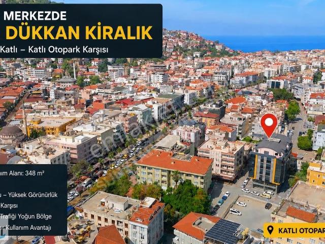 Alanya Merkezde Cuma Pazarı Otoparkı Yanı 348 M² Köşe Dükkan