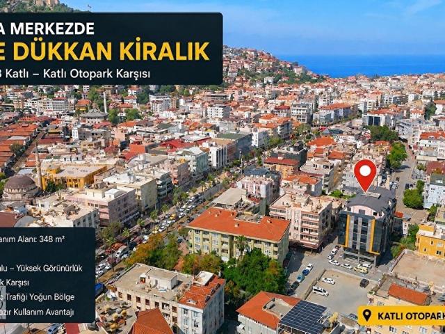 Alanya Merkezde Cuma Pazarı Otoparkı Yanı 348 m Köşe Dükkan