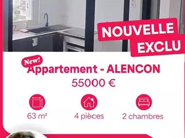 Alençon 61000 Achat / Vente appartement 4 pièces t4