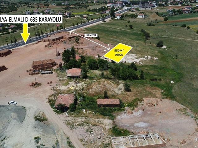 ALİ TOSUN'DAN ELMALI ANTALYA KARAYOLUNA 80 MT MESAFE YATIRIMLIK 5 KAT İMARLI 550M ARSA