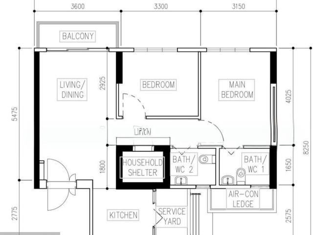 Alkaff Lakeview Toa Payoh, HDB 3 Rooms