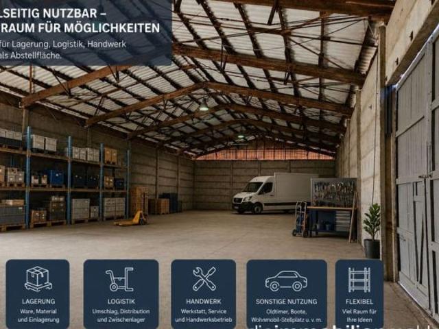 All in One vielseitig nutzbare Halle in Luckau zu vermieten ideal als Lager, für Stellplätze.