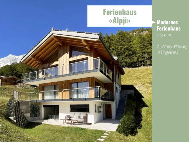 Alpji neue 2.5 Zimmerwohnung in einem der ältesten Weiler Hohnegg oberhalb Saas Fee. Sportlicher Zugang vom Dorfzentrum, der Lomatte oder Wildi. Mit dem E bike ganzjährig erreichbar