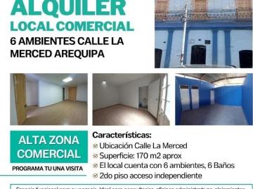 Alquilo local comercial de ambientes calle la merced arequipa