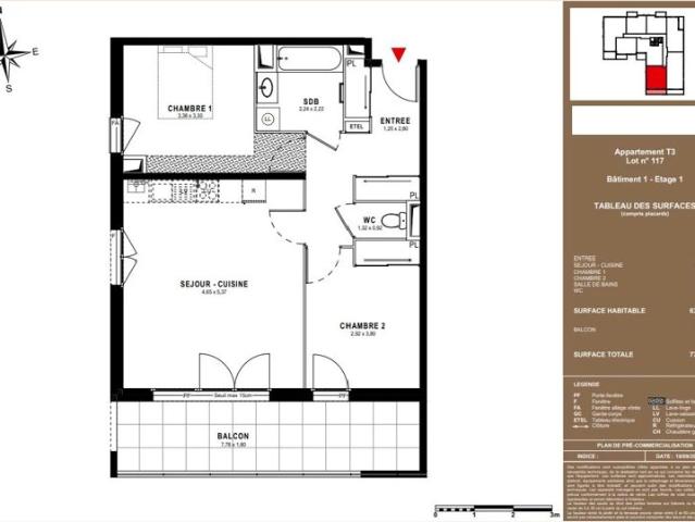 Ambilly Appartement T3 de 63.25 m²