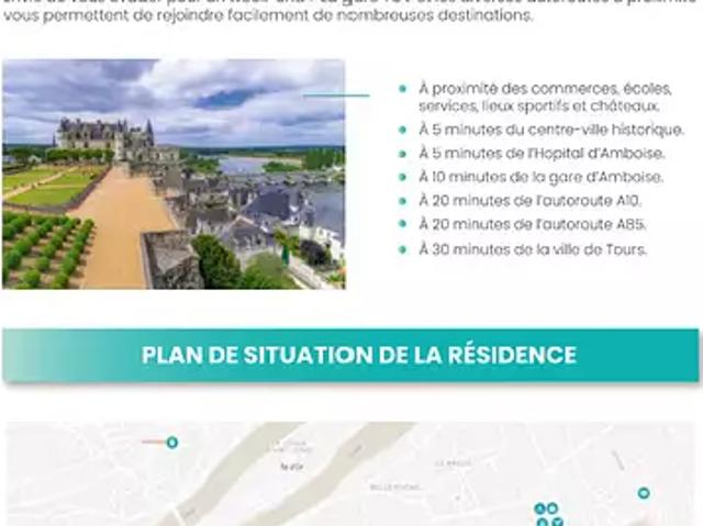 Amboise 37400 Achat / Vente appartement 3 pièces t3 parking