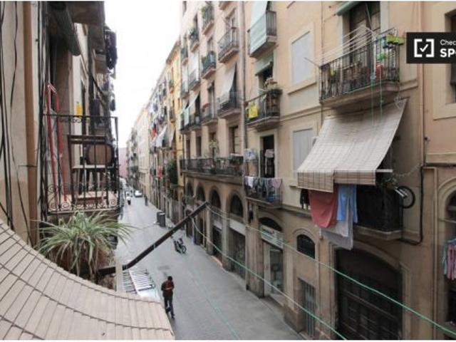 Amplia habitación en alquiler en apartamento de 6 dormitorios en El Raval