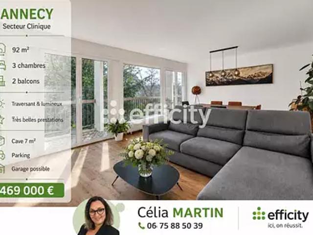 Annecy 74000 Achat / Vente appartement 4 pièces t4 cave balcon