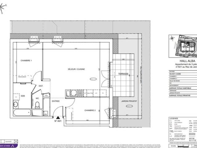 Annemasse A vendre T3 62.62 m² avec terrasse et jardin privatif