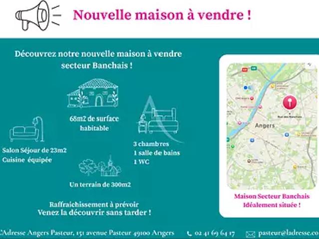 Angers 49100 Achat / Vente maison 4 pièces t4 au dernier étage