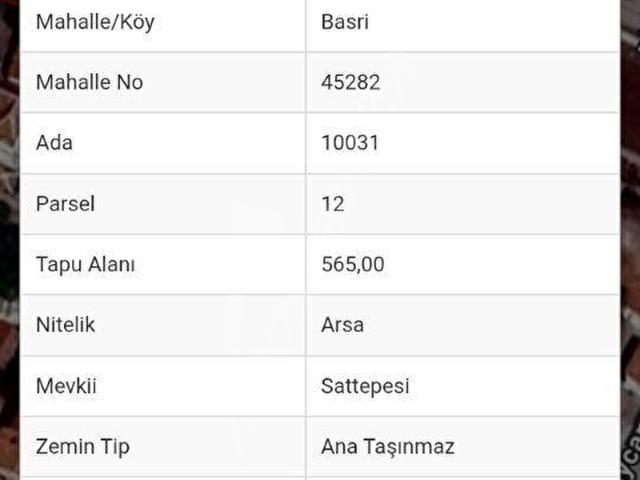 ANKA'DAN BASRİ' DE TEK TAPU İMARLI YATIRIMA UYGUN ARSA