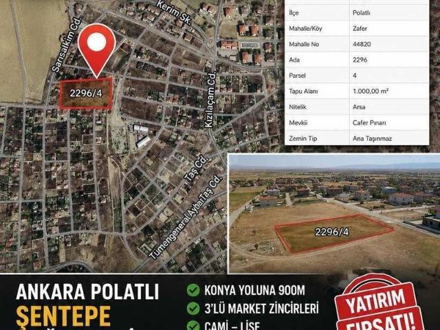 ANKA'DAN ŞENTEPE BAĞ EVLERİNDE TEK TAPU ARSA!