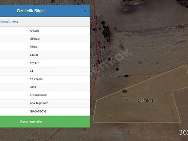 ANKARA GÖLBAŞI İKİZCE K.KABASİNANLI BÜYÜK FIRSAT SATILIK TARLA