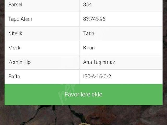 Ankara Mamak Bayındır da 449 m2 Hisseli Tapulu Tarla