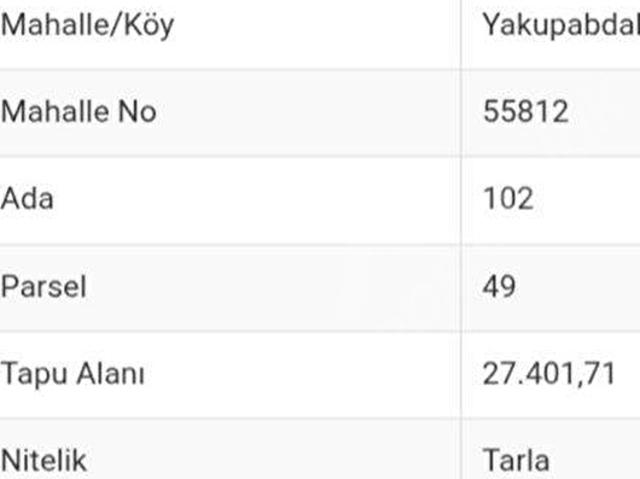 ÇANKAYA YAKUPABDAL SATILIK TARLA