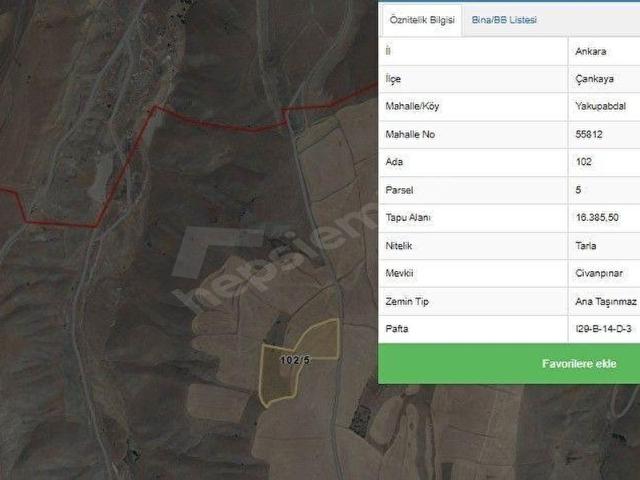 Çankaya Yakupabdal'da 150m Satılık Hisseli Tarla