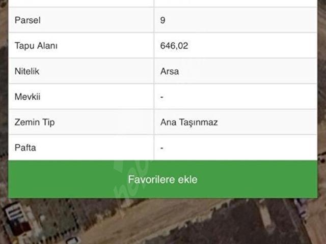 ANKRA SİNCAN TEMELLİ GAZİ MAHALLESİNDE SATILIK 646M2 ARSA