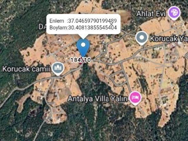 ANTALYA BAYATBADEM KORUCAK SATILIK 600 m2 VİLLA ARSASI