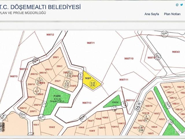 ANTALYA DÖŞEMEALTI EKŞİLİDE SATILIK 814 M2 İMARLI ARSA