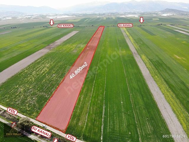 ANTALYA ELMALI KARAGÖL'DE SULAMA KANALI BAŞINDA 40.800m2 SATILIK TARLA