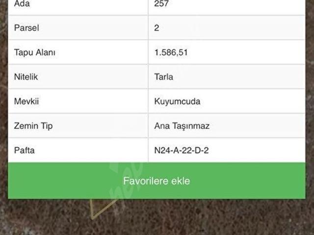ANTALYA KORKUTELİ TAŞKESİĞİNDE 1586 M2 TEK TAPU SATILIK TARLA
