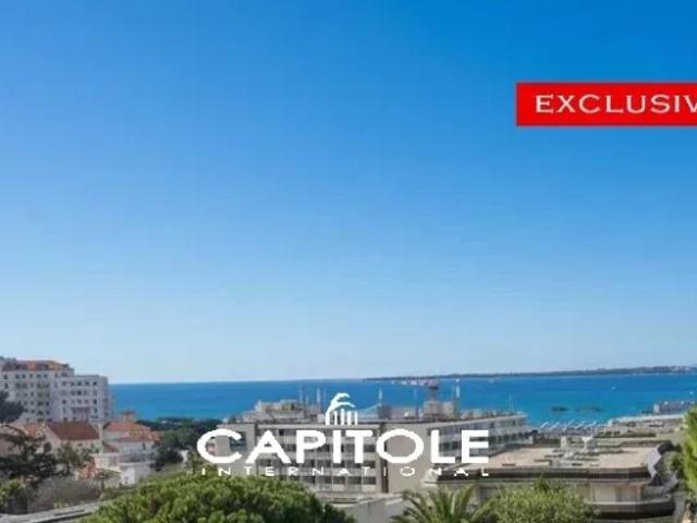 Antibes Juan les Pins Rostagne en dernier étage 4P duplex d'exception avec vue mer, 118 m², belles terrasses, résidence de grand standing avec piscine, gardien, au calme, cave