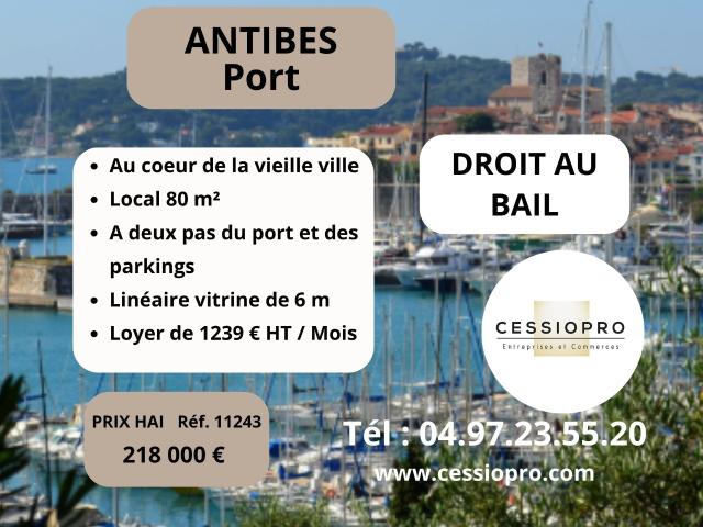 Antibes port, Droit au bail, tous commerces sauf nuisances, cour intérieure