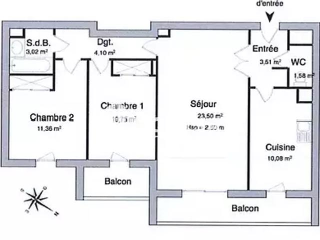 Asnières sur Seine 92600 Achat / Vente appartement 3 pièces t3