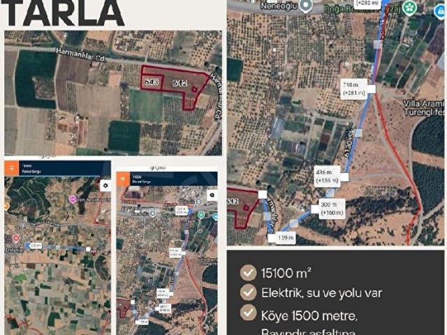 ASLANLAR KÖYÜNDE KÖŞE KONUMDA TARLA
