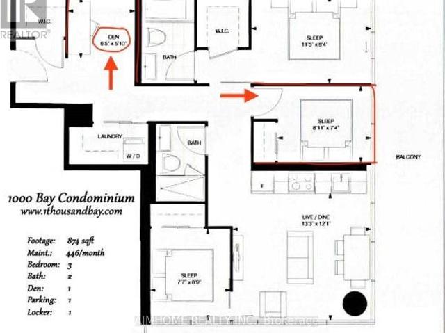 apartment at 1208 2ND BDRM & DEN 57 ST JOSEPH STREET, Toronto, Ontario, M5S0C5