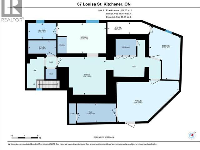 apartment at 67 LOUISA Street Unit# C, Kitchener, Ontario, N2H5L9