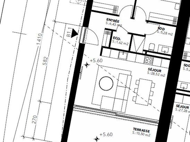 Apartment front & rear view with 3.5 rooms on sale in Sensine 87 m² | dreamo. Ch