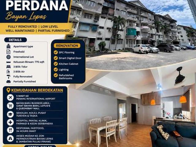 Apartment Mutiara PerdanaBayan LepasLow LevelRenovatedFurnished