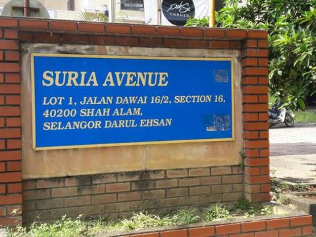 Apartment Suria Avenue Sek16 Shah Alam for Sale