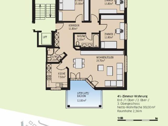 Apartment with 4.5 rooms for rent in Gossau SG 99 m² | dreamo. Ch
