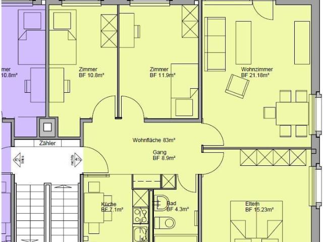 Apartment with 4.5 rooms for rent in Rudolfstetten 83 m² | dreamo. Ch