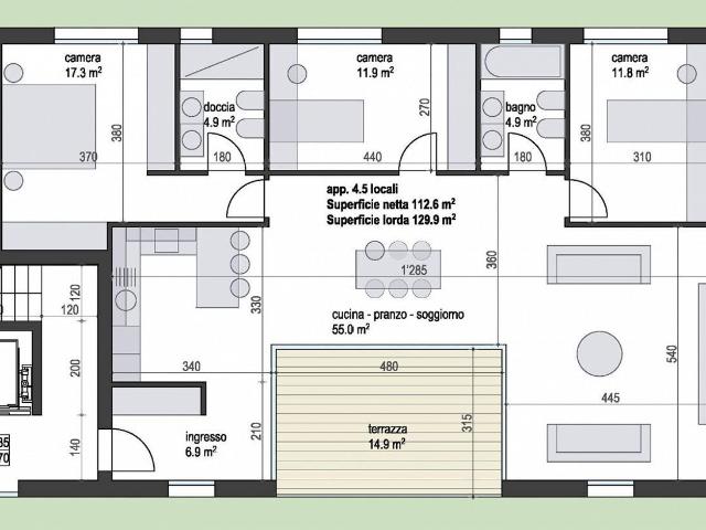 Apartment with 4.5 rooms on sale in Monte Carasso 130 m² | dreamo. Ch