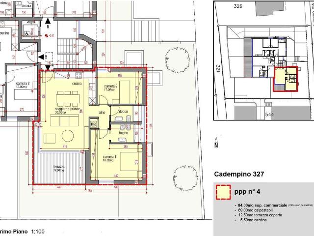 Apartment with 3 rooms on sale in Cadempino 84 m² | dreamo. Ch