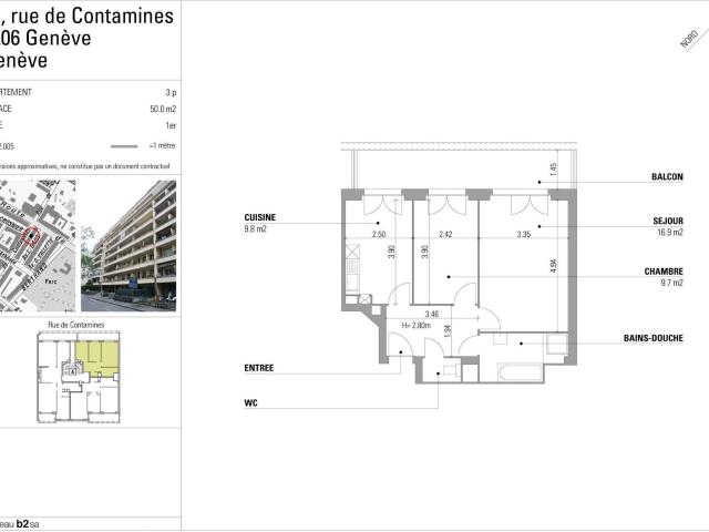 Apartment with 3 rooms for rent in Genève 50 m² | dreamo. Ch