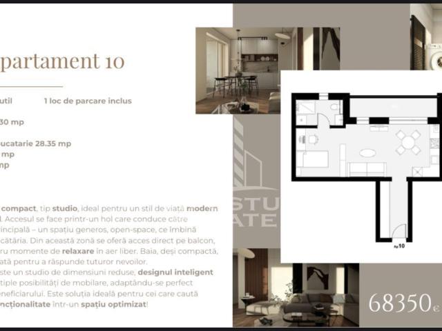 Apartament cu o camera, etaj 1, zona Planetelor