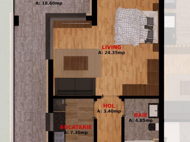 Apartament 2 camere la 1,5 km de Buc