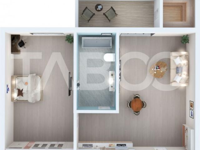 Apartament cu gradina 2 camere 39 mp balcon parcare bloc cu lift
