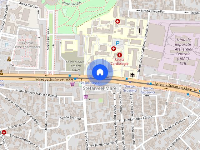 Apartament cu 2 camere de închiriat în zona Stefan cel Mare cu centrala proprie