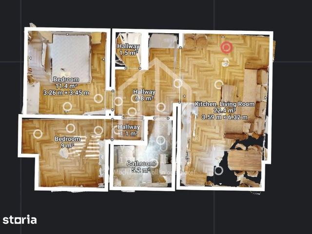 Apartament cu 3 camere, etaj 1/3, loc de parcare Selimbar