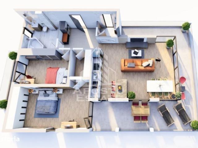 Apartament cu 3 camere, terasa 14 mp, bloc nou, zona Girocului