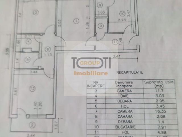 Apartament de vânzare în zona PODU ROȘ cu 3 camere decomandat