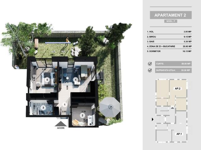 Apartament Direct Dezvoltator! 3 camere + curte, zona metrou Berceni