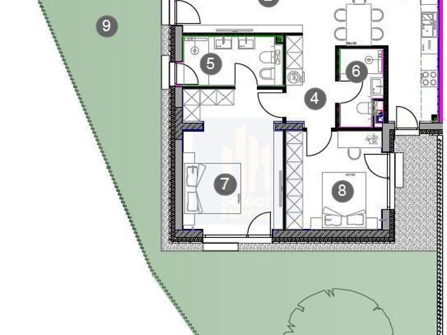 Apartament premium cu 3 camere și curte privată de 106 mp | Green Lake